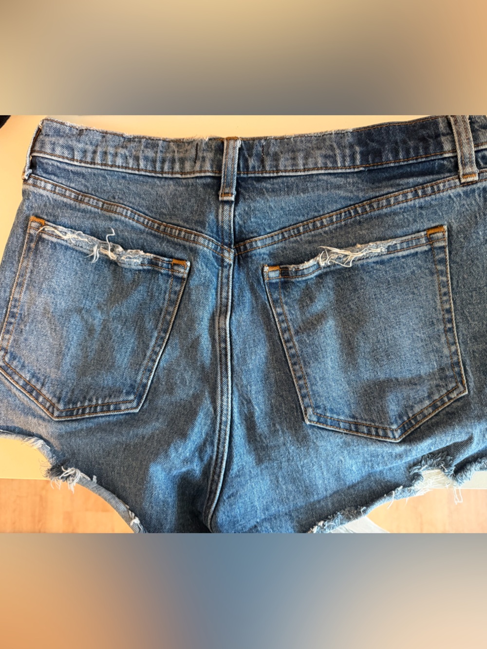 Abercrombie & Fitch 90s MOM SHORT HIGH RISE Blue Denim Cutoff Shorts